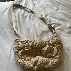 ZARA Beige Quilted Shoulder Bag